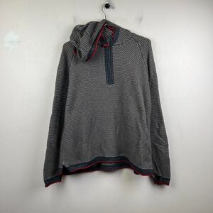 Carbon 2 Cobalt Bark Oslo Textured Knit Hoodie Sweater 1/4 Zip Size L